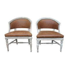 Pair of Neoclassical Barrel Back Chairs