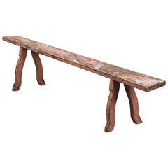 Swedish Bench with Pink Paint Leftovers 2