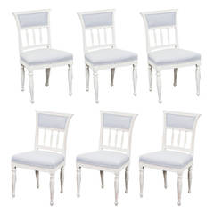 Set of 6 Gustavian Dining Chairs Signed 6