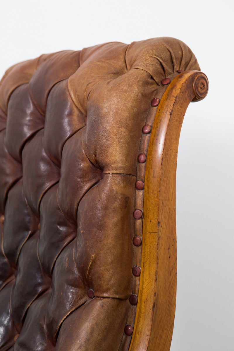 Mid-Century Modern Chair Lounge Swedish Mid Century Leather Brown Sweden