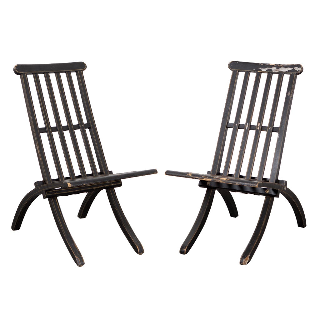 Black Swedish Chairs, Late 19th Century, Sweden