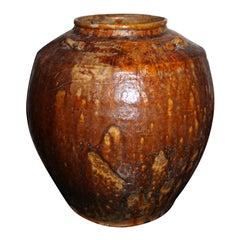 Urn Chinese Glazed Brown Ming China