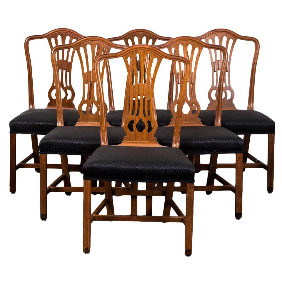 Dining Chairs English 19th Century Set of 6 Wood Black England