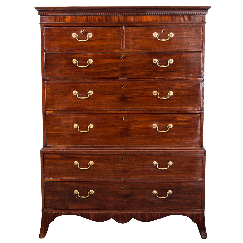 English "Tall Boy" Chest of Drawers at 1stdibs