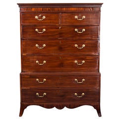 Antique English "Tall Boy" Chest of Drawers