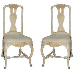 A Pair of Swedish Rococo Side Chairs