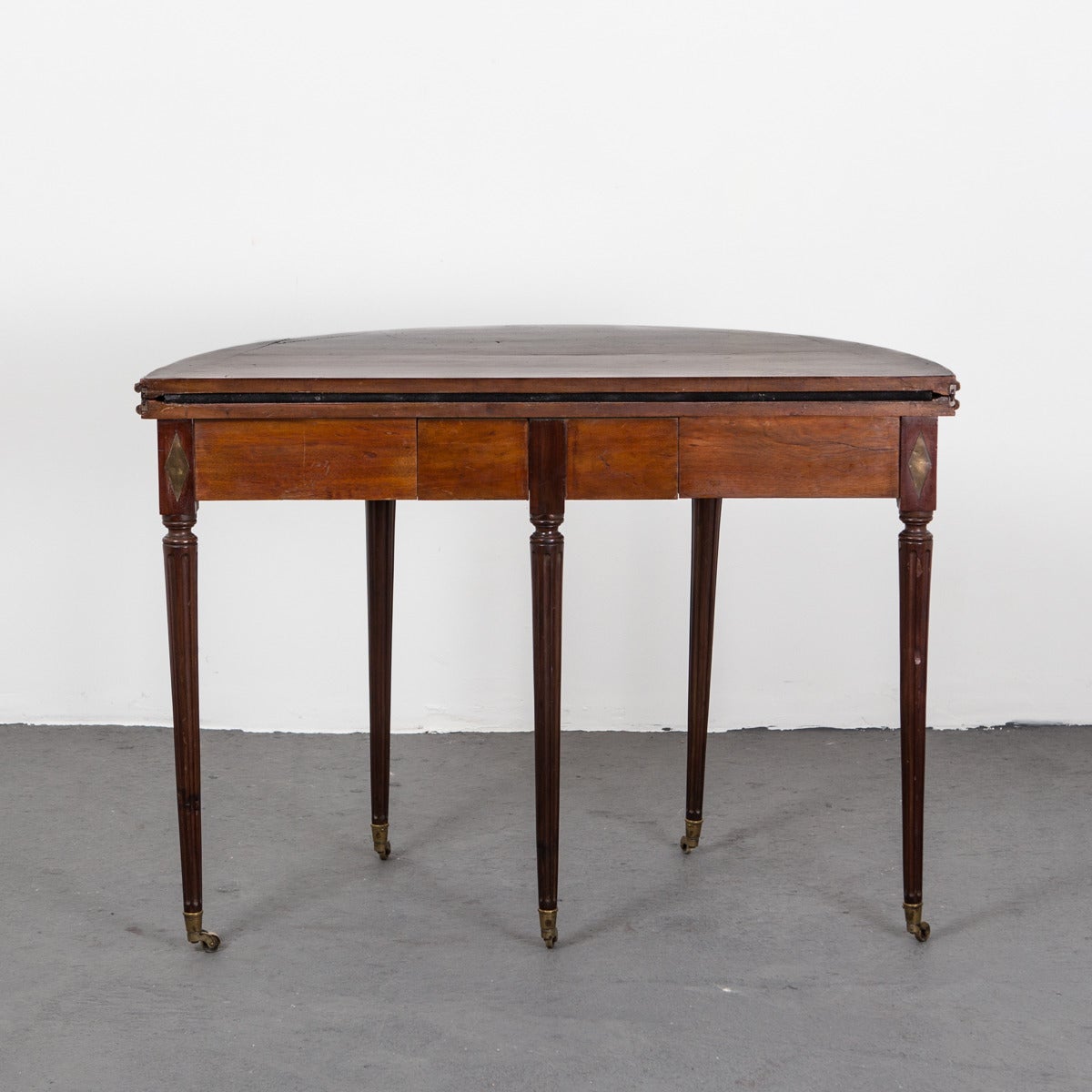 Table Game French Directoire 19th Century Mahogany Leather Black France In Good Condition For Sale In New York, NY
