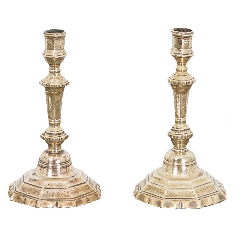 A Pair of Baroque Candlesticks For Sale
