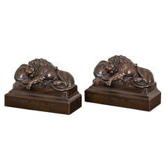 A Pair of Bookends in Copper