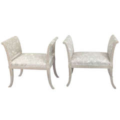 Pair of Rare Benches, Early Gustavian Period