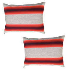Antique Pair of Pillows Made from Swedish Fabric