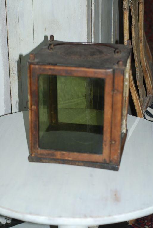 A large Swedish table lantern with the year of making marked on the top - 1834. Unique size and all original. Made as a 