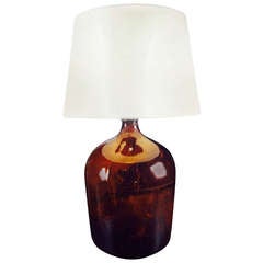 Large Table Lamp made from French 19th Century  Wine Bottle