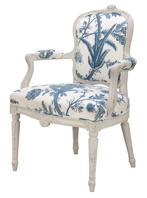 A beautiful Swedish Gustavian Armchair signed by Carl Flodin.