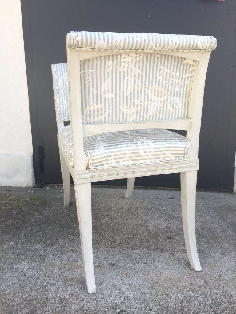 18th Century and Earlier Pair of Rare Benches, Early Gustavian Period