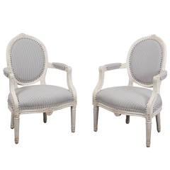 Pair of High Gustavian Armchairs 8