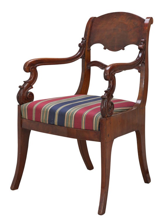 A single Russian armchair in mahogany.