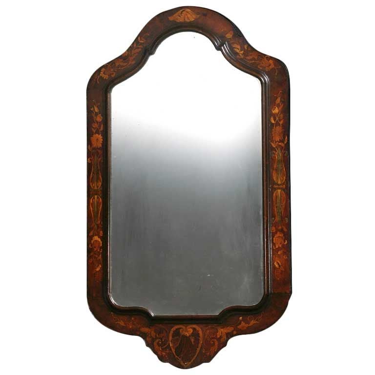 Mirror Wall Dutch Rococo Period Original Condition Inlays, Netherlands