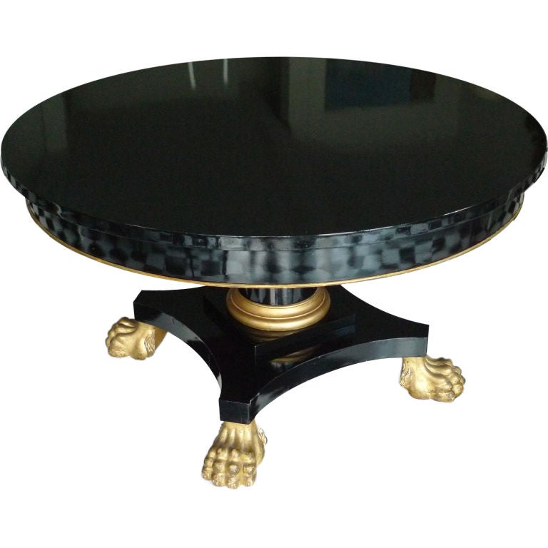 A Black Lacquered Karl-Johan Center Table