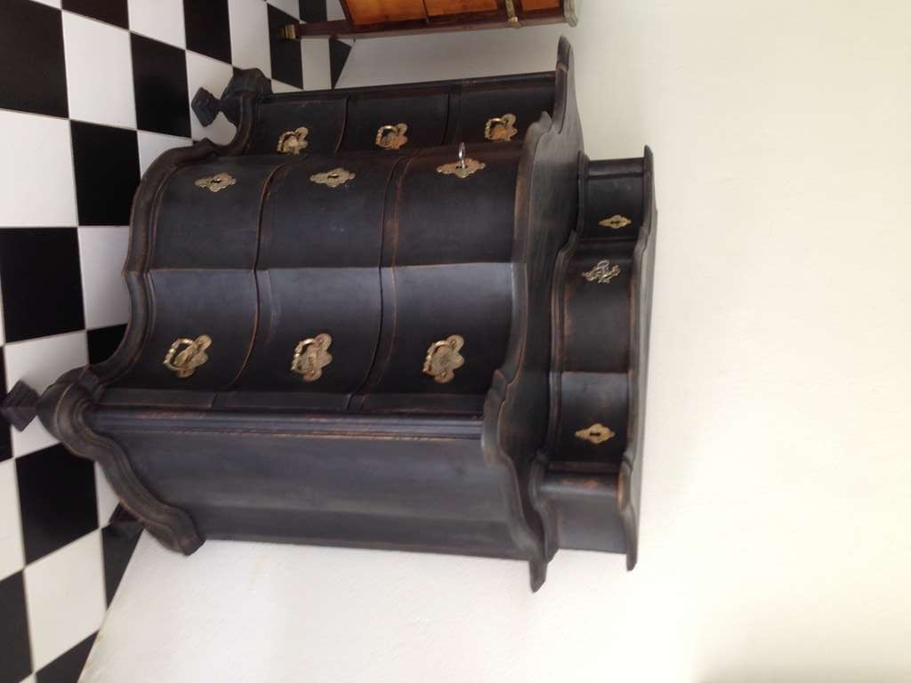 black baroque dresser