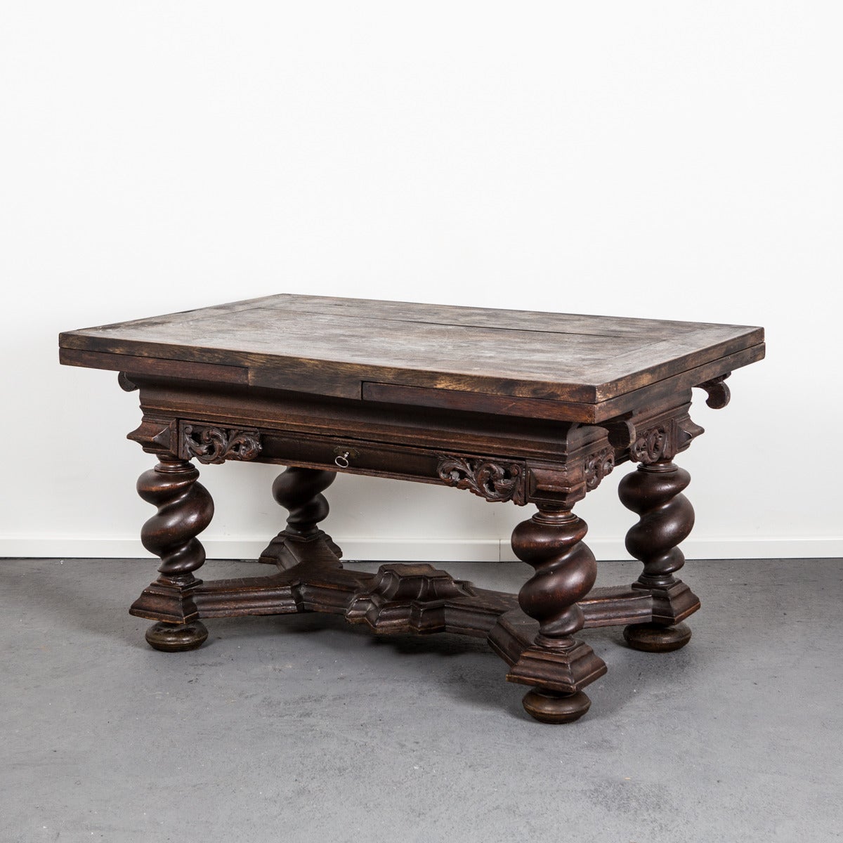 Table Library Swedish Baroque Oak Period, 1650-1750, Sweden 2