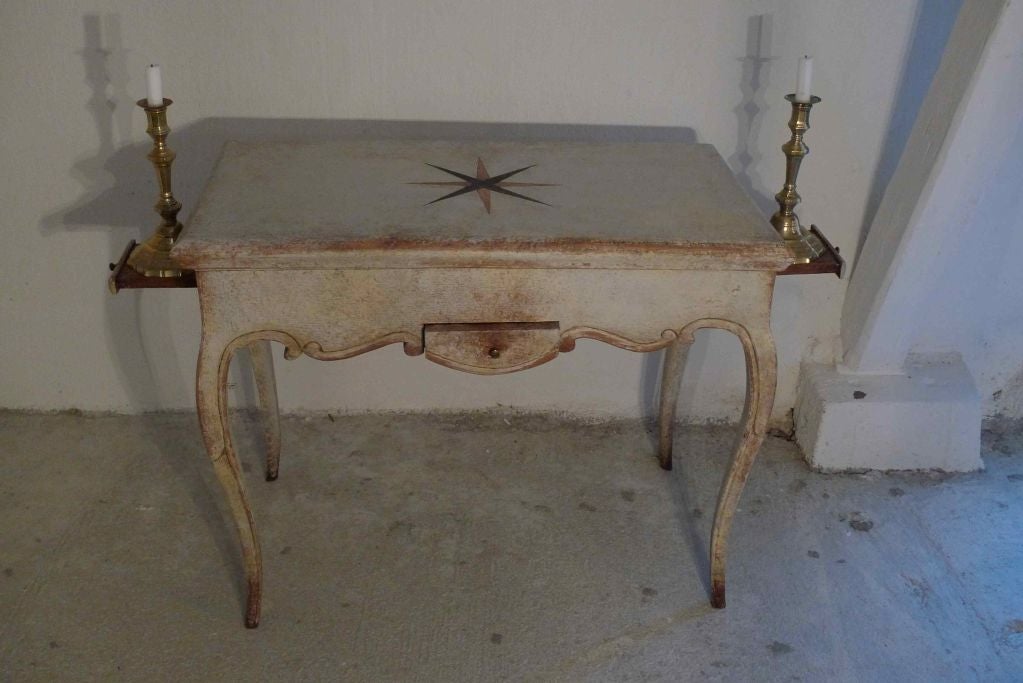 Swedish Rococo Game Table with Interior In Good Condition In New York, NY