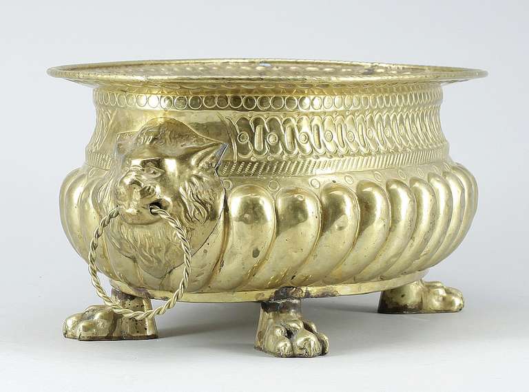 Empire Swedish Brass Jardiniere For Sale