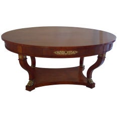 Antique Swedish Oval Library Table
