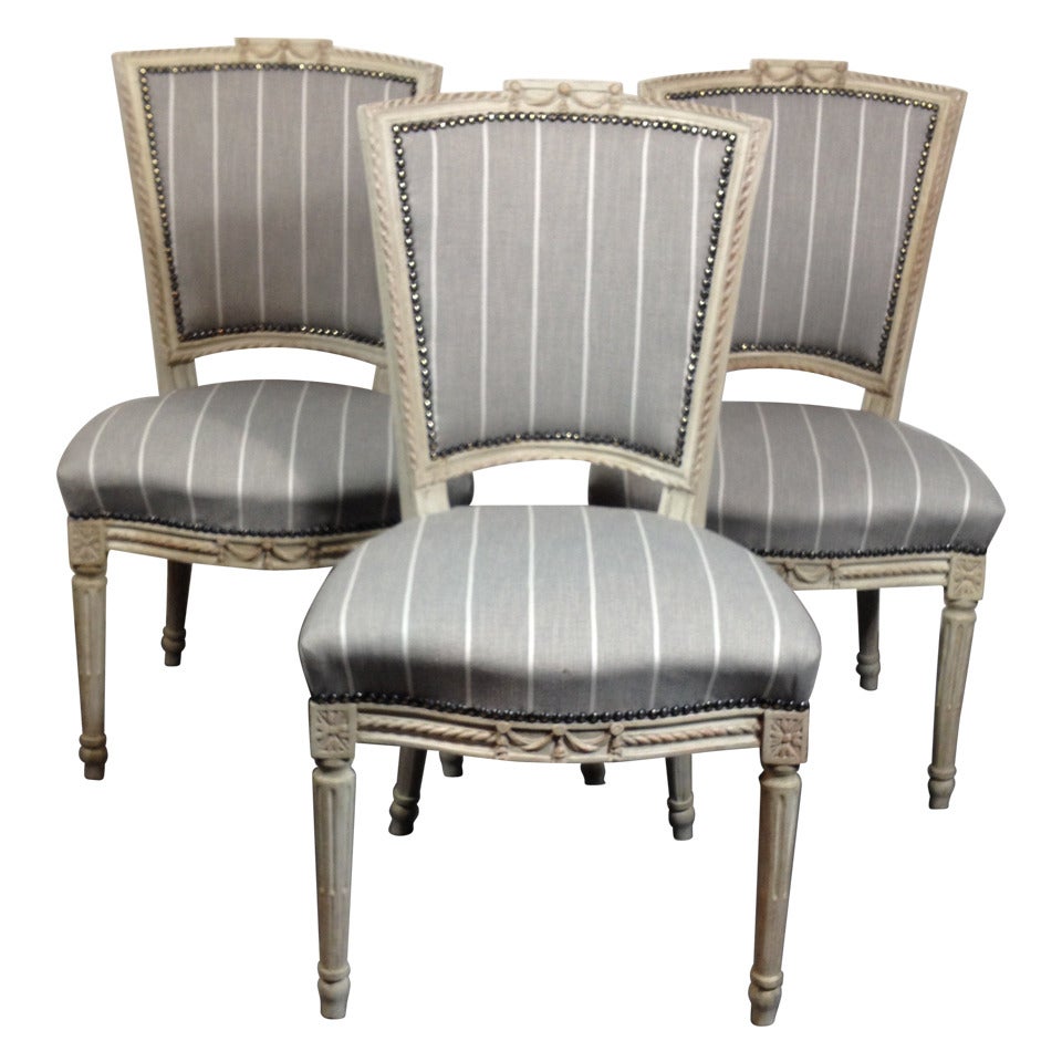 Set of 3 Louis XVI Period Side Chairs