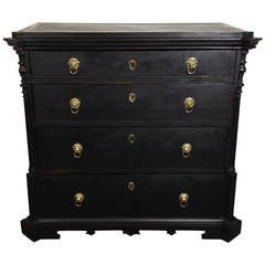 Black Neoclassical Chest of Drawers Sweden
