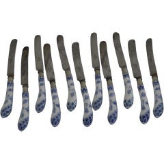 A Set of 11 Danish Porcelain Knives