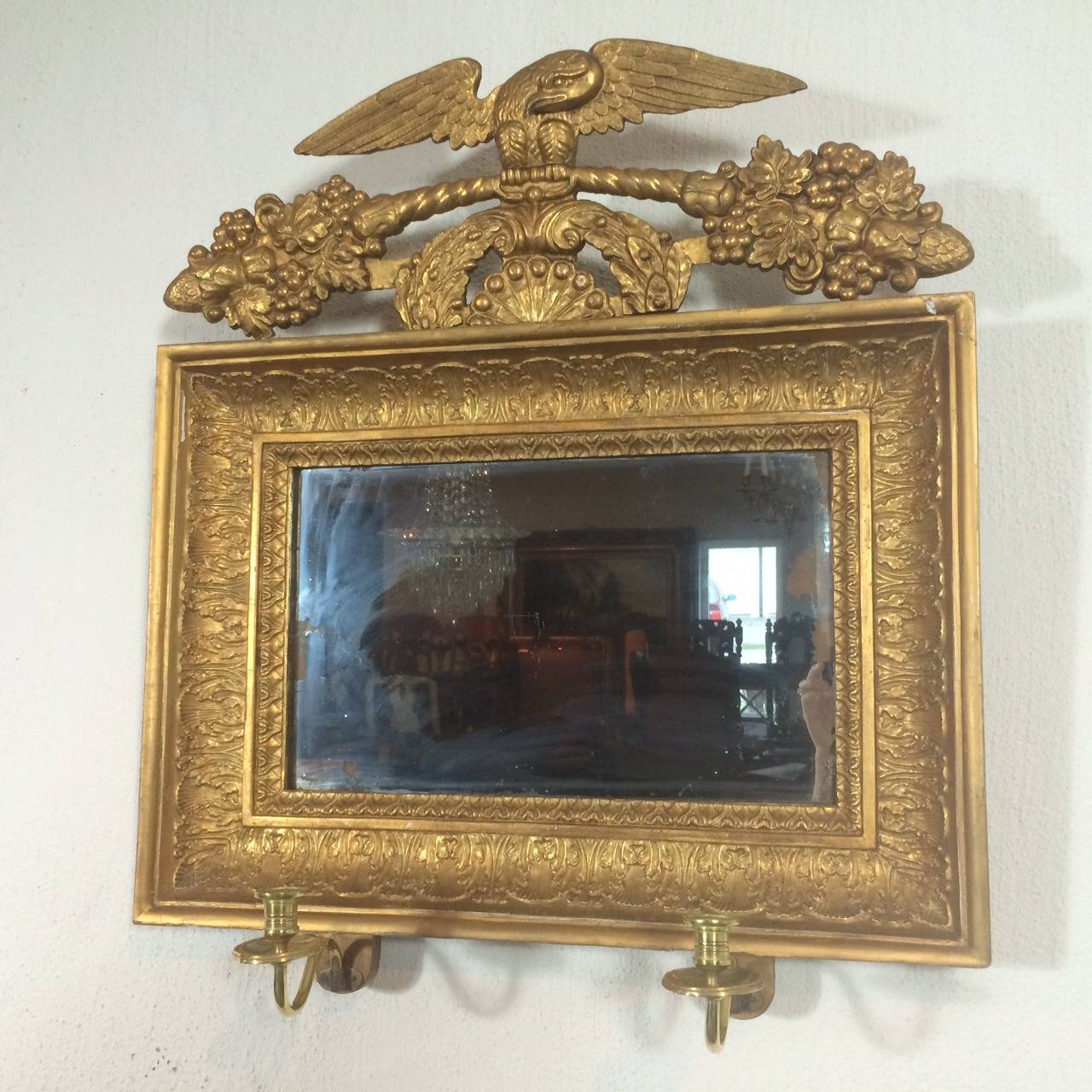 Swedish Neoclassical Mirrored Wall Sconces In Good Condition In New York, NY