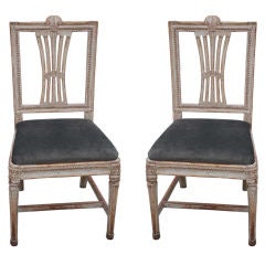 Antique A Pair of Swedish Gustavian Side Chairs
