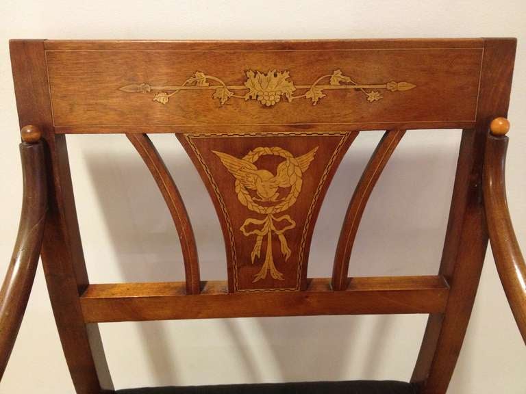 Set of 4 Danish Empire Chairs For Sale 3