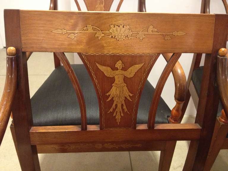 Set of 4 Danish Empire Chairs For Sale 6