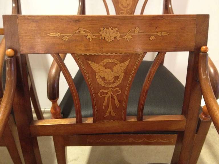 Set of 4 Danish Empire Chairs For Sale 4