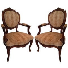 Pair of Swedish Rococo Revivial Armchairs