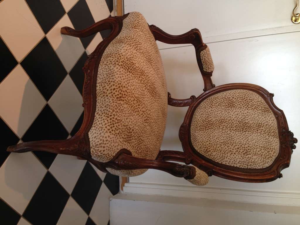 Pair of armchairs form the Rococo revival period - last part of 19th Century. Made of Jacaranda wood.