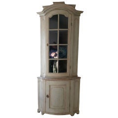 Antique Swdish Rococo Corner Cabinet