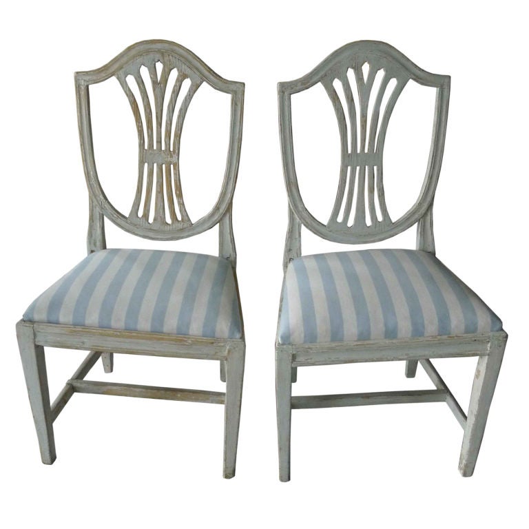 Pair of Swedish Gustavian Side Chairs