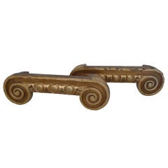 A Pair of Gilt Wood Capital 10