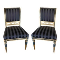 Pair of Swedish Neoclassical Side Chairs 10