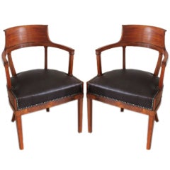 A pair of Light Mahogany Desk Chairs