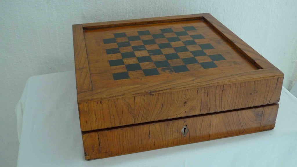 A Swedish Chess Game very rare in size and in an amazing condition with a backgammon interior.