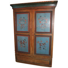 A Cabinet Folkart Original Paint 19th Century Sweden 5