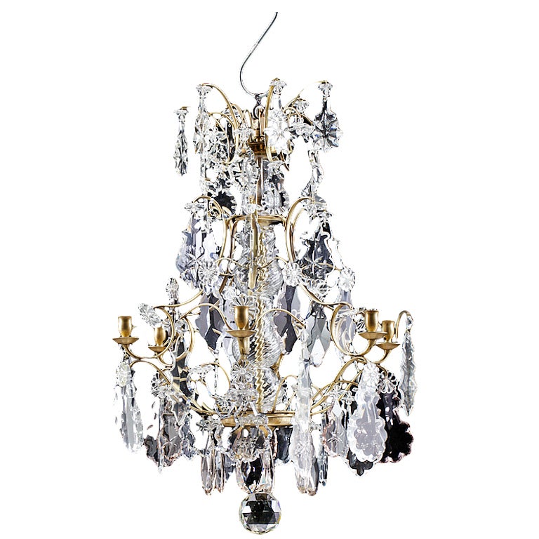 Chandelier Swedish Rococo Style 20th Century Sweden For Sale