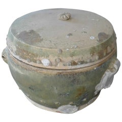 Celadon Colored Pottery Jar 19th Century