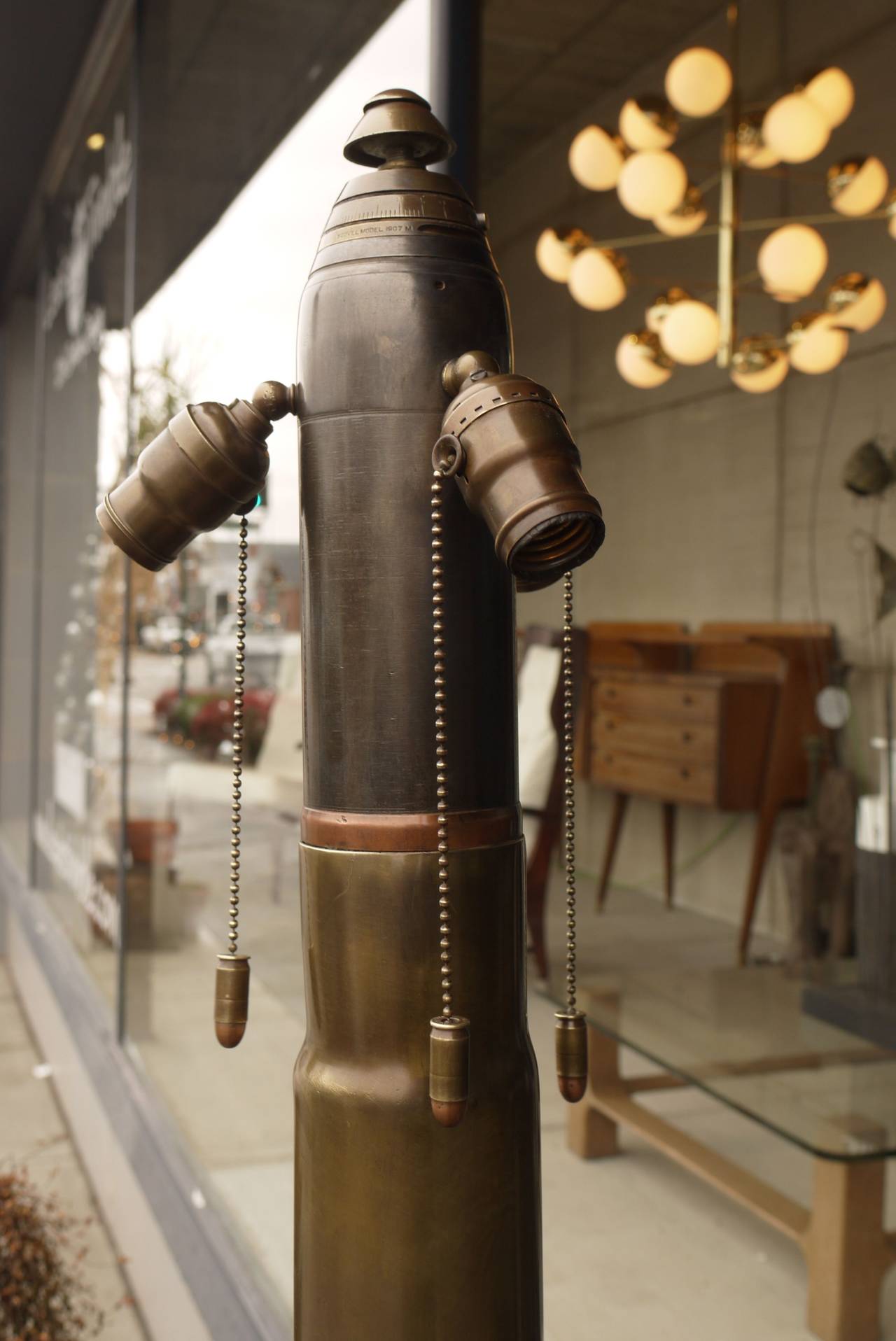 Unknown Machine Age Artillery Shell Floor Lamp