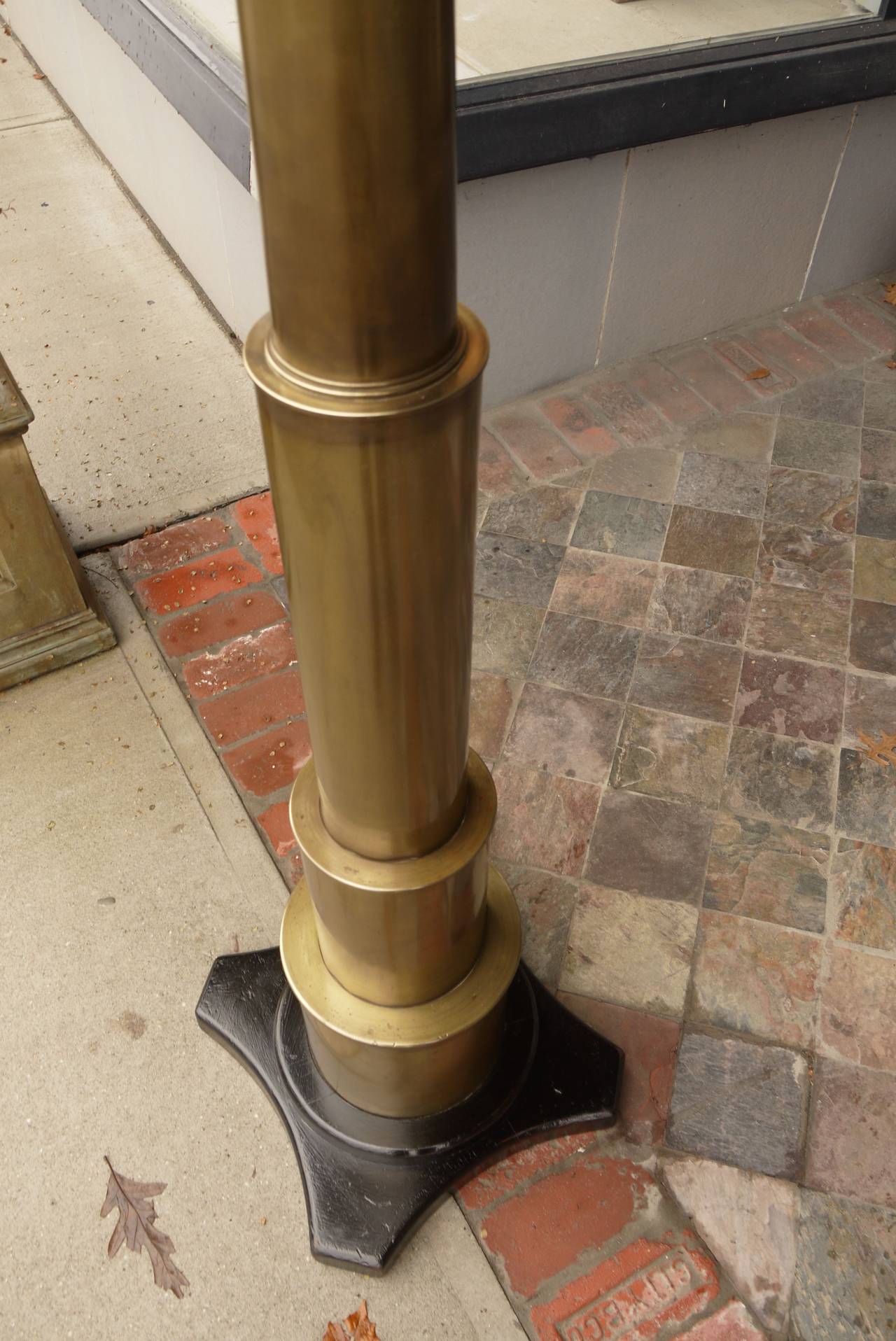 Brass Machine Age Artillery Shell Floor Lamp