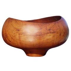 Sculptural Danish Teak Bowl Set 2
